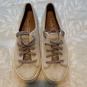 Keds Women's Light Beige Canvas Lace-Up Sneakers